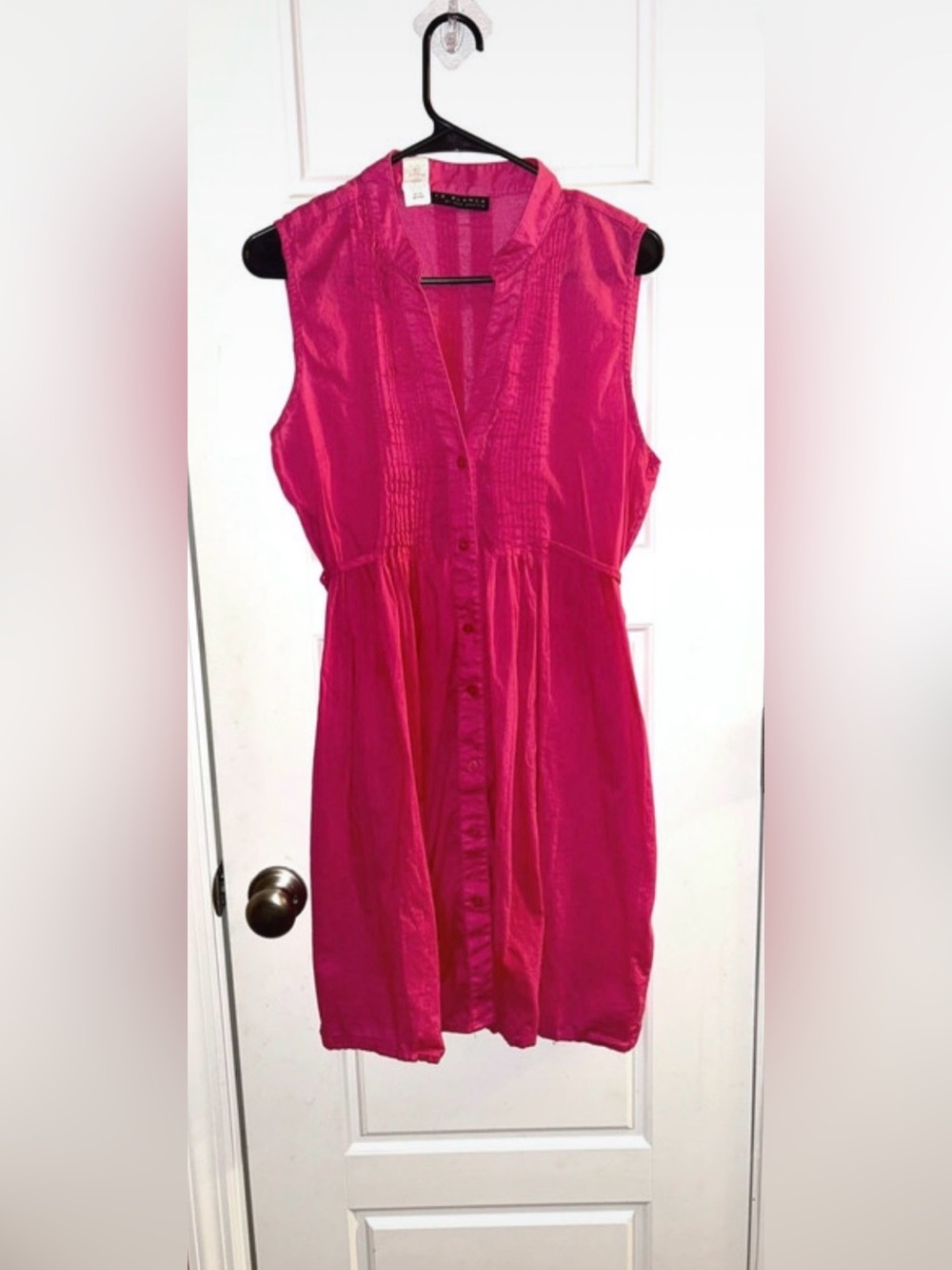 La Blanca Fuchsia 100% Cotton Button-Down Cover-Up Dress - Size M